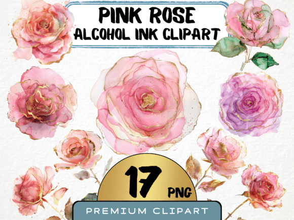 Abstract Pink Rose Clipart Bundle: A Creative Toolkit