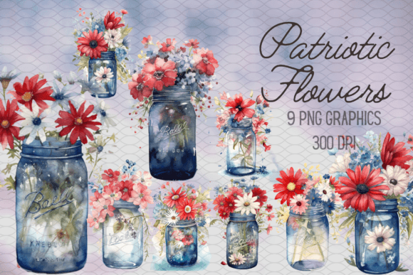 Celebrate with Patriotic 4th of July Flowers in Mason Jars