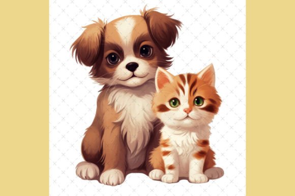 Cute Puppy and Kitten Clipart: Your Go-To Design Asset