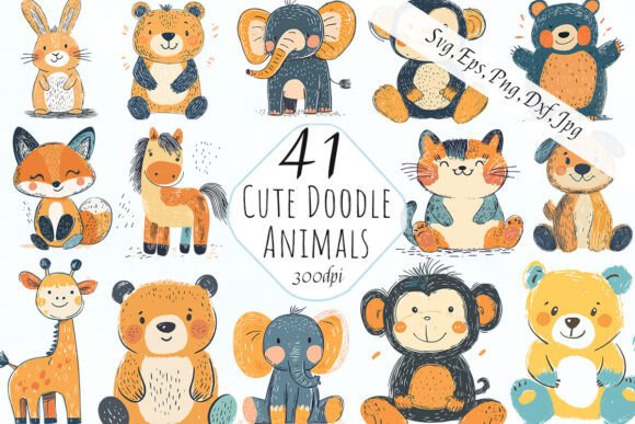 Doodle Baby Animals Nursery Clipart Svg: A Complete Creative Toolkit