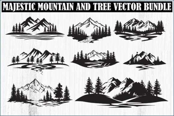 Mountain & Tree Vectors: Timeless Wilderness Graphics