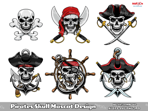 Pirate Skull Graphic Logo Design 1: Instant Download Guide