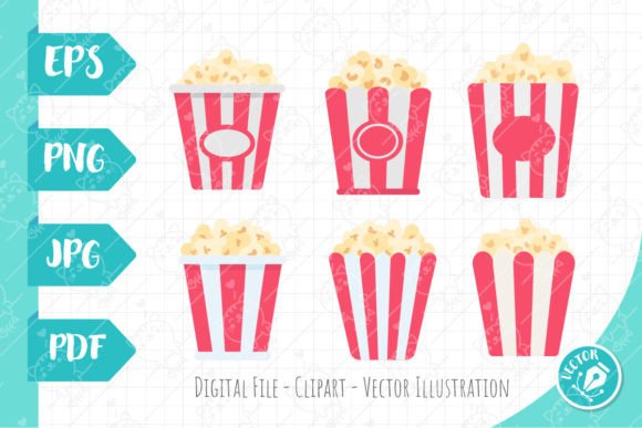 Popcorn Clipart | Movie Element | Vector: Creative Uses for Your Shop