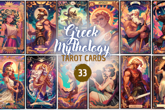 Unleash Ancient Power with Greek Mythology Tarot Cards - Clipart