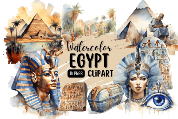 Watercolor Egypt Clipart: Ancient Egypt for Your Designs