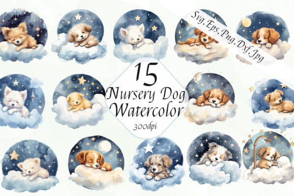 Watercolor Sleeping Dogs Nursery Clipart: A Designer's Guide