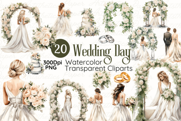 Wedding Watercolor Cliparts Bundle Set: A Designer's Toolkit for Elegant Projects